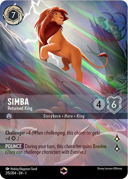 Simba - Returned King (Enchanted) (215/204) [The First Chapter] - Disney - Card Brawlers | Quebec | Canada |