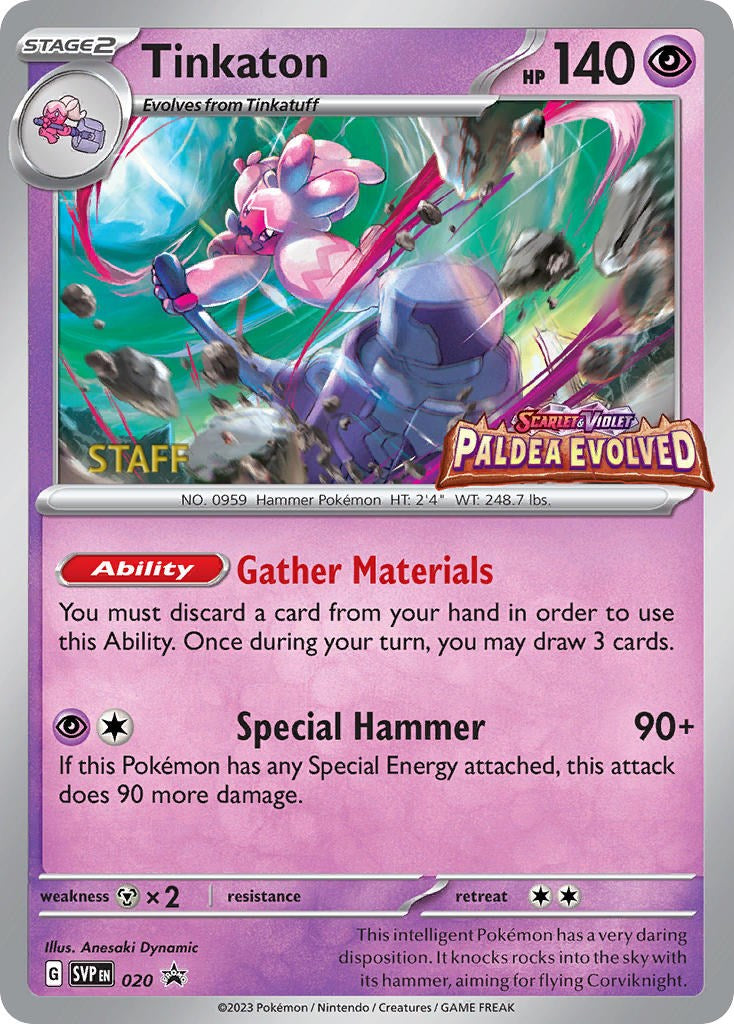 Tinkaton (020) (Staff Promo) [Scarlet & Violet: Black Star Promos] - Pokémon - Card Brawlers | Quebec | Canada |
