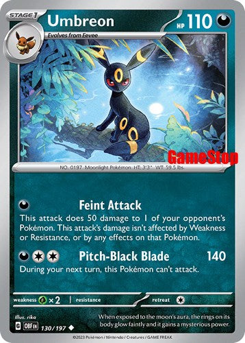 Umbreon (130/197) (GameStop Exclusive) [Scarlet & Violet: Black Star Promos] - Pokémon - Card Brawlers | Quebec | Canada |