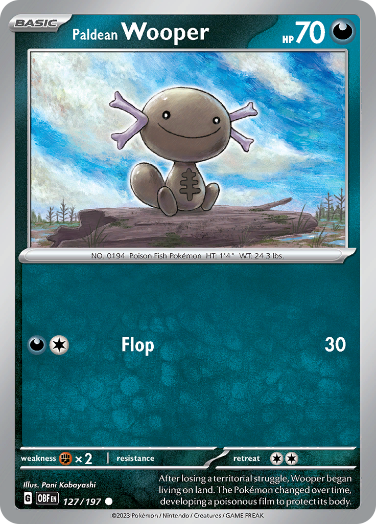Paldean Wooper (127/197) [Scarlet & Violet: Obsidian Flames] - Pokémon - Card Brawlers | Quebec | Canada |