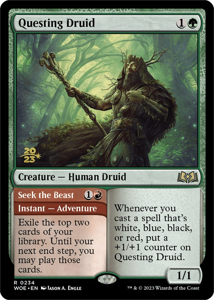 Questing Druid // Seek the Beast [Wilds of Eldraine Prerelease Promos] - Magic: The Gathering - Card Brawlers | Quebec | Canada |