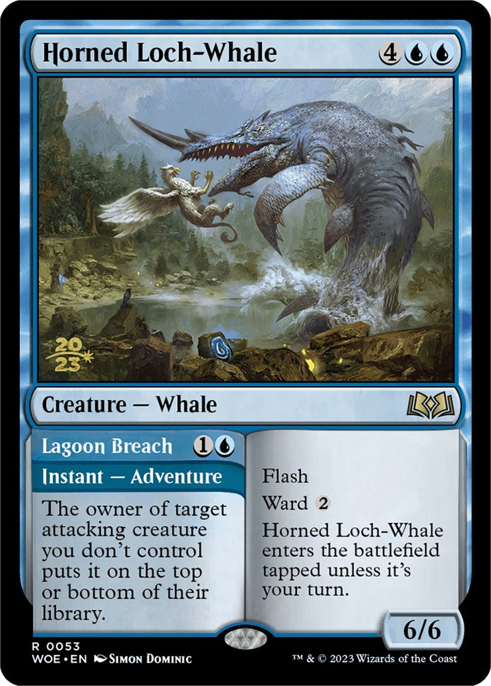 Horned Loch-Whale // Lagoon Breach (Promo Pack) [Wilds of Eldraine Promos] - Magic: The Gathering - Card Brawlers | Quebec | Canada |