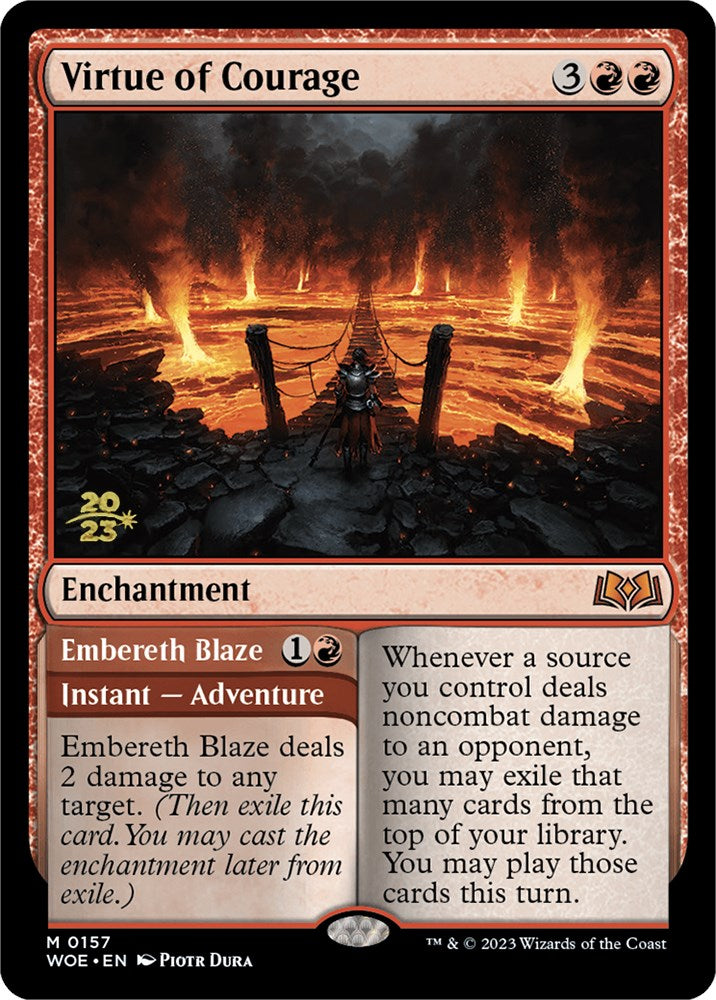 Virtue of Courage // Embereth Blaze [Wilds of Eldraine Prerelease Promos] - Magic: The Gathering - Card Brawlers | Quebec | Canada |