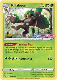 Rillaboom (SWSH006) (Staff Prerelease Promo) [Sword & Shield: Black Star Promos] - Pokémon - Card Brawlers | Quebec | Canada |