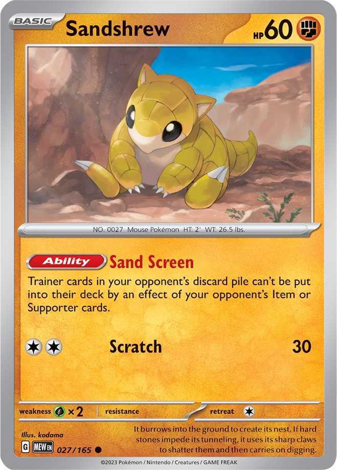 Sandshrew (027/165) [Scarlet & Violet 151] - Pokémon - Card Brawlers | Quebec | Canada |