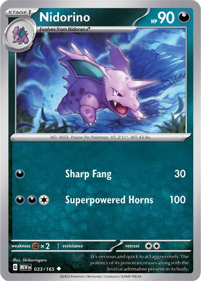 Nidorino (033/165) [Scarlet & Violet 151] - Pokémon - Card Brawlers | Quebec | Canada |