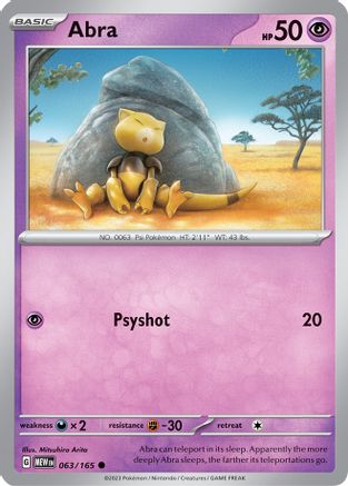 Abra (063/165) [Scarlet & Violet 151] - Pokémon - Card Brawlers | Quebec | Canada |