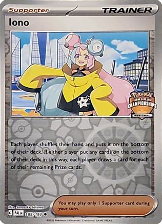 Iono (185/193) (Regional Championships Promo) [League & Championship Cards] - Pokémon - Card Brawlers | Quebec | Canada |