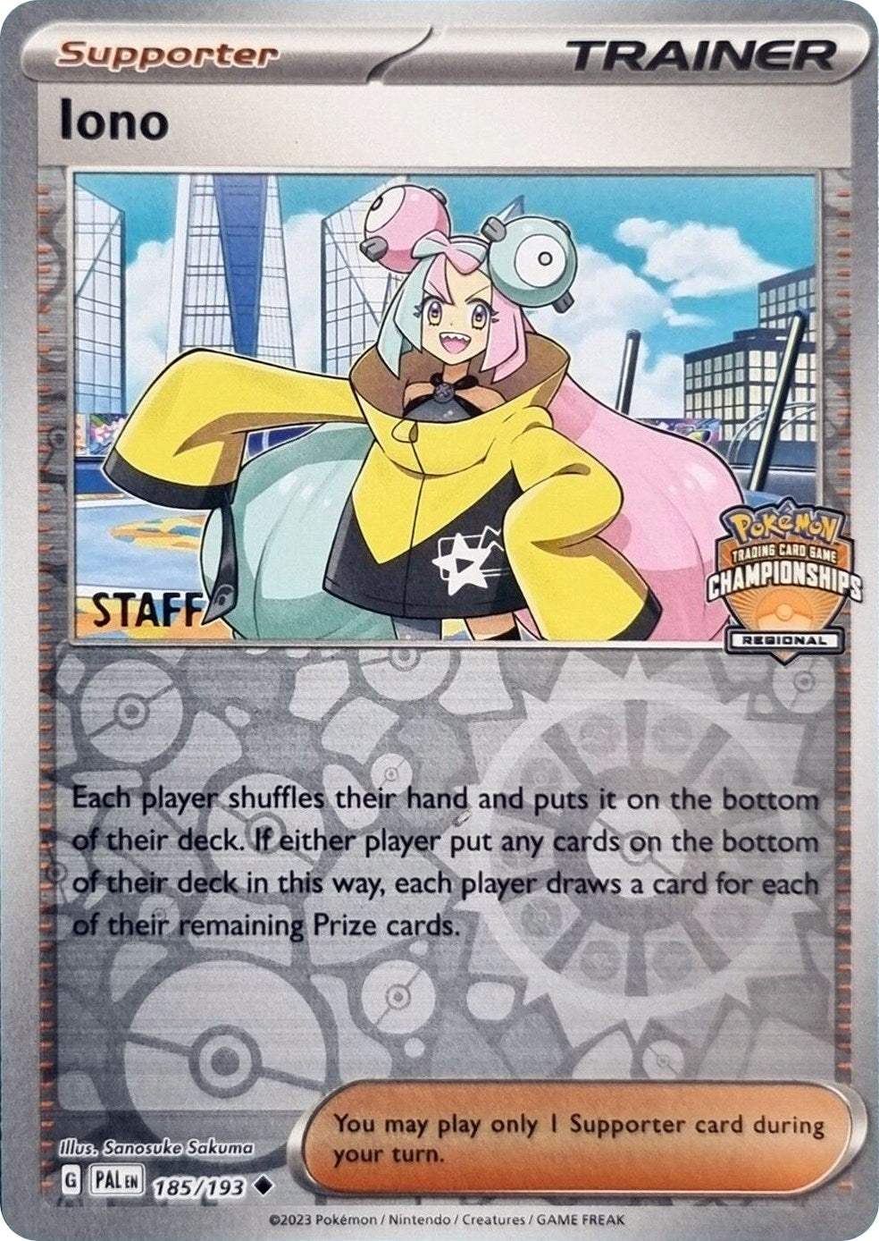 Iono (185/193) (Regional Championships Promo Staff) [League & Championship Cards] - Pokémon - Card Brawlers | Quebec | Canada |