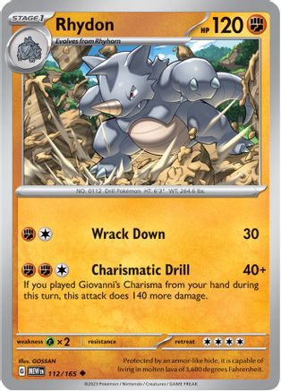 Rhydon (112/165) [Scarlet & Violet 151] - Pokémon - Card Brawlers | Quebec | Canada |