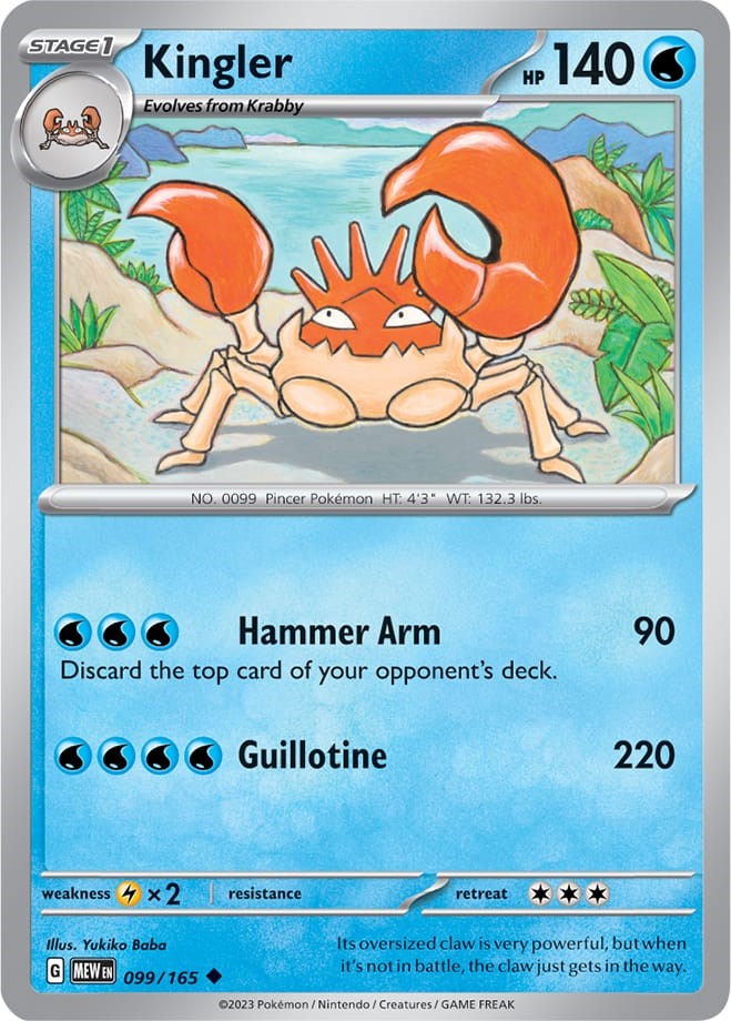 Kingler (099/165) [Scarlet & Violet 151] - Pokémon - Card Brawlers | Quebec | Canada |