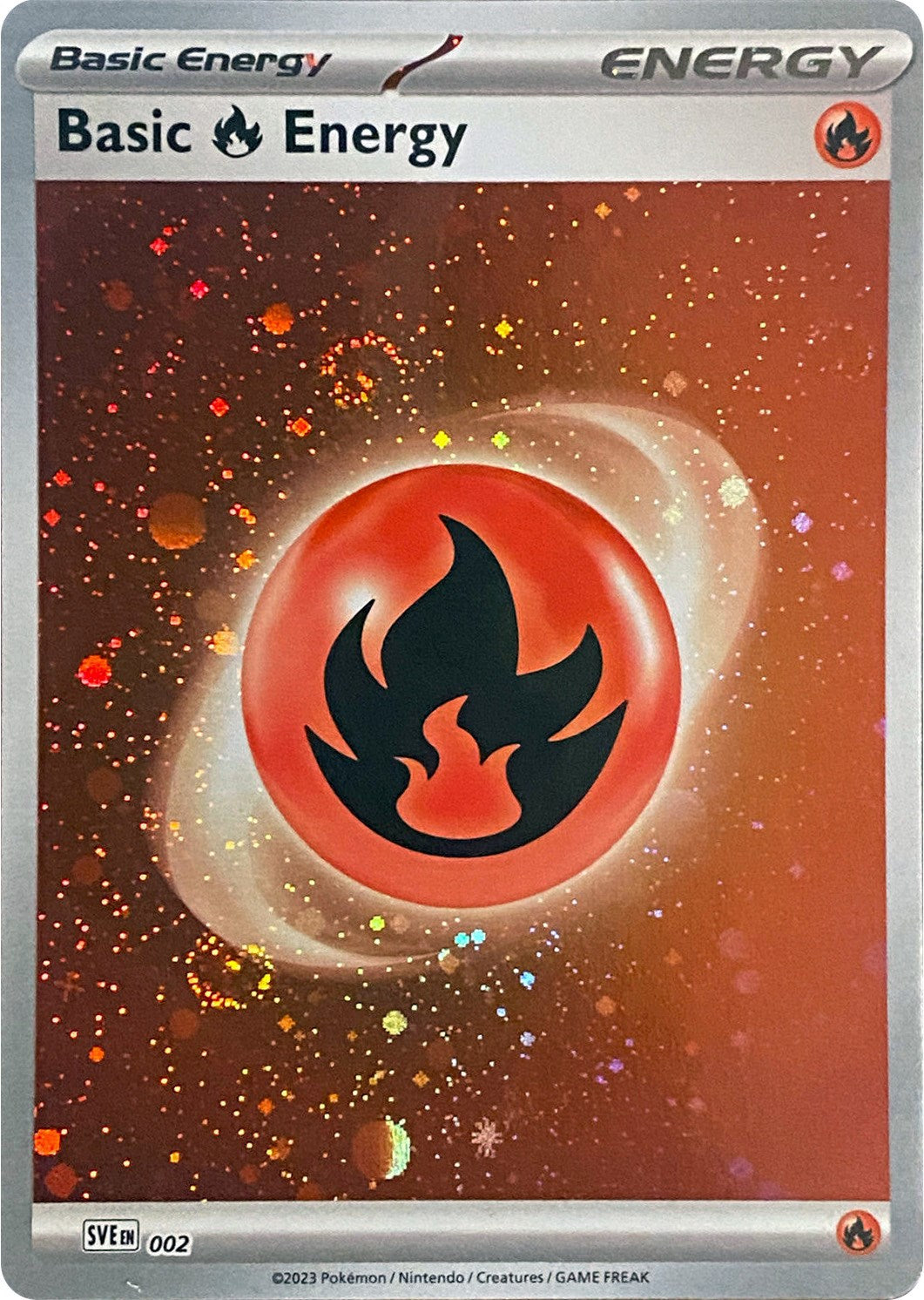 Basic Fire Energy (002) (Cosmos Holo) [Scarlet & Violet: Base Set] - Pokémon - Card Brawlers | Quebec | Canada |