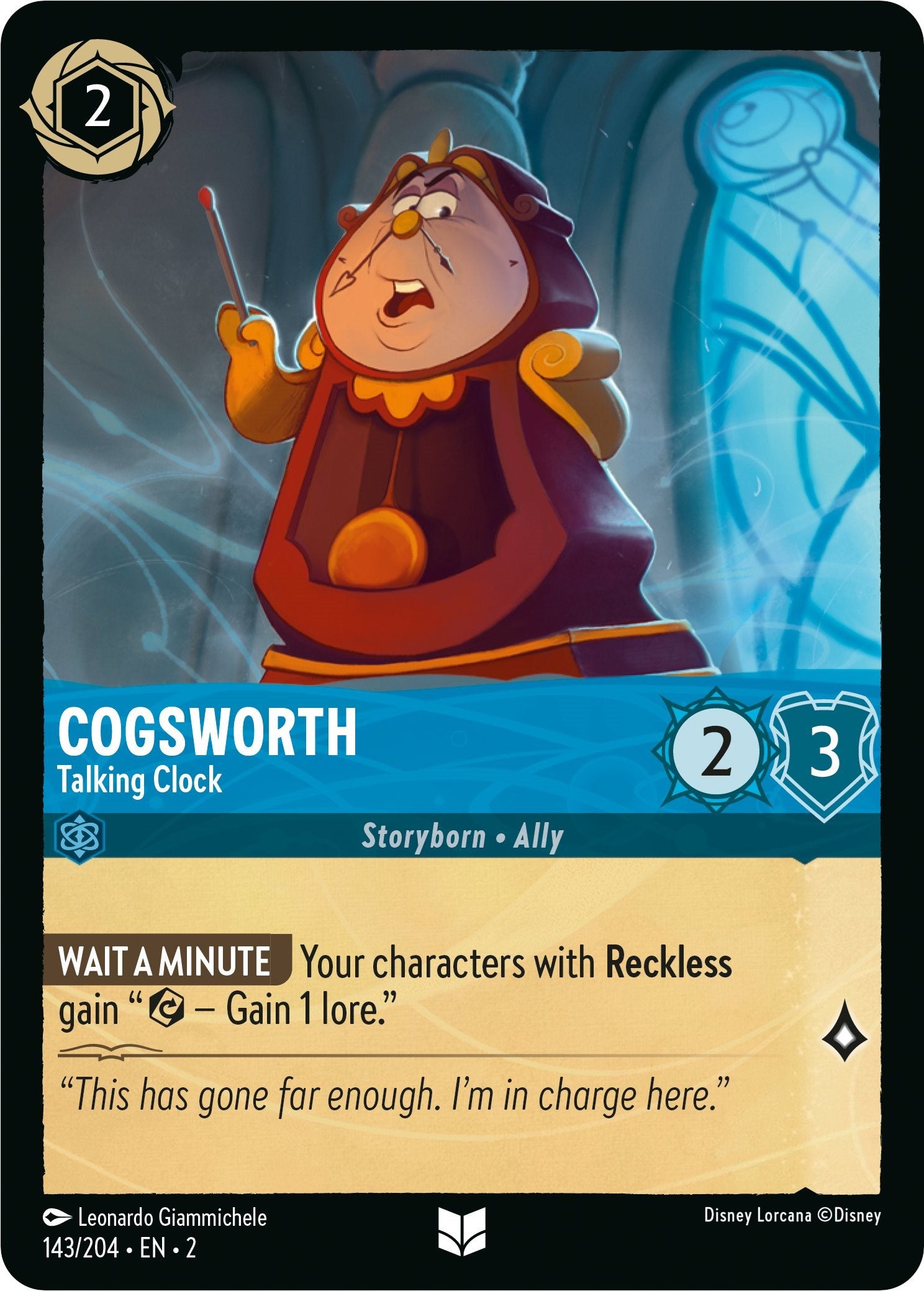 Cogsworth - Talking Clock (143/204) [Rise of the Floodborn] - Disney - Card Brawlers | Quebec | Canada |