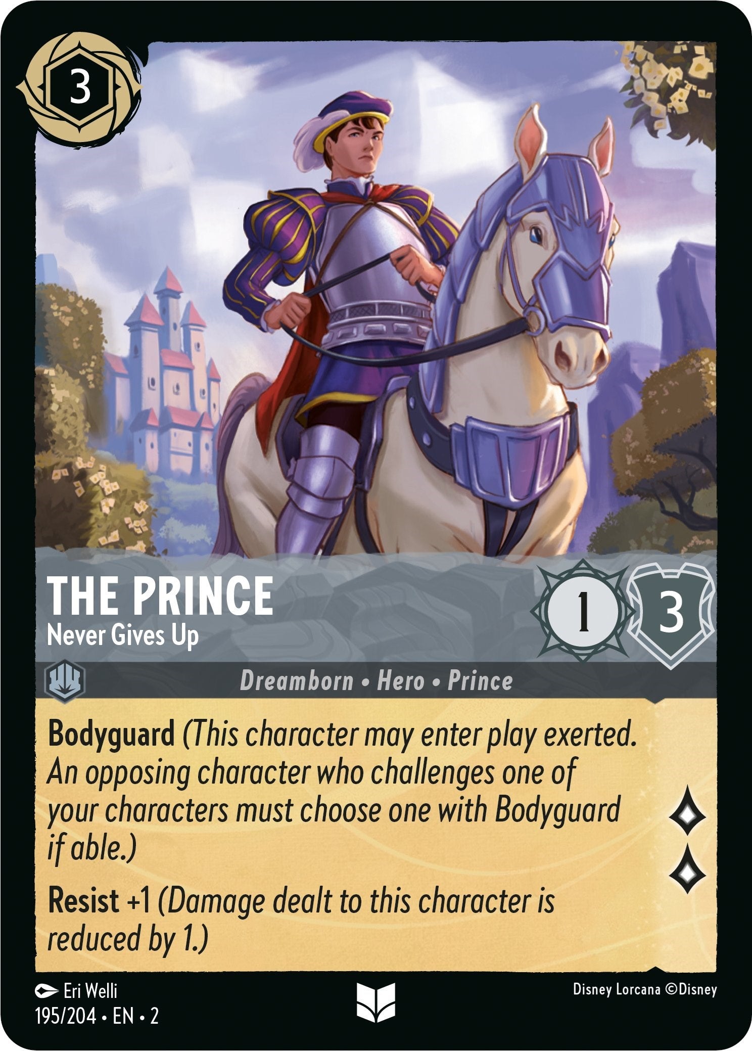 The Prince - Never Gives Up (195/204) [Rise of the Floodborn] - Disney - Card Brawlers | Quebec | Canada |