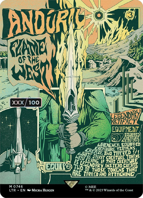 Anduril, Flame of the West (Borderless Poster) (Serialized) [The Lord of the Rings: Tales of Middle-Earth] - Magic: The Gathering - Card Brawlers | Quebec | Canada |
