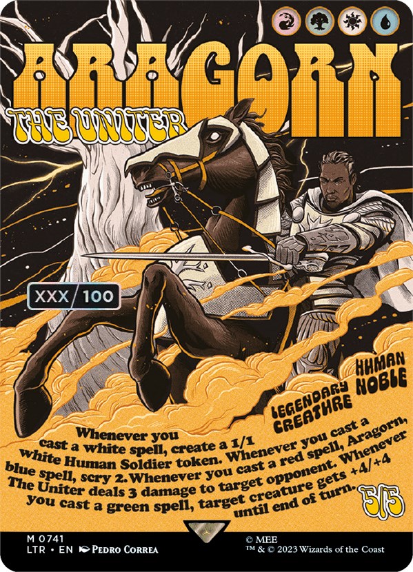 Aragorn, the Uniter (Borderless Poster) (Serialized) [The Lord of the Rings: Tales of Middle-Earth] - Magic: The Gathering - Card Brawlers | Quebec | Canada |