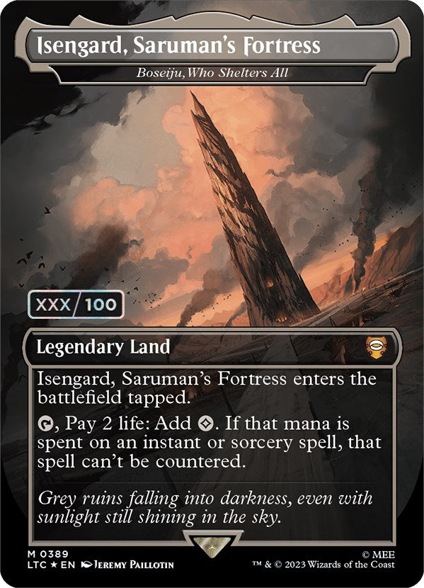 Isengard, Saruman's Fortress - Boseiju, Who Shelters All (Serialized) [The Lord of the Rings: Tales of Middle-Earth Commander] - Magic: The Gathering - Card Brawlers | Quebec | Canada |