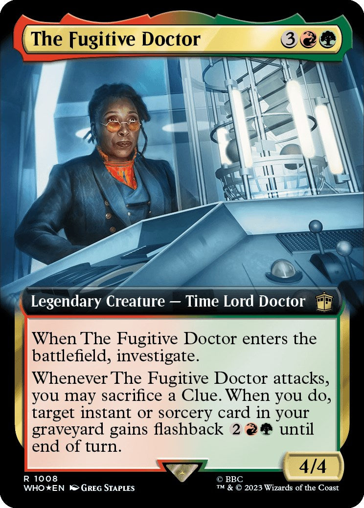 The Fugitive Doctor (Extended Art) (Surge Foil) [Doctor Who] - Magic: The Gathering - Card Brawlers | Quebec | Canada |