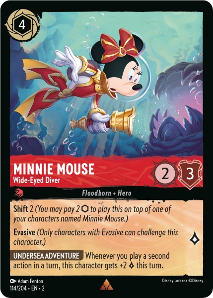 Minnie Mouse - Wide-Eyed Diver (114/204) [Rise of the Floodborn] - Disney - Card Brawlers | Quebec | Canada |