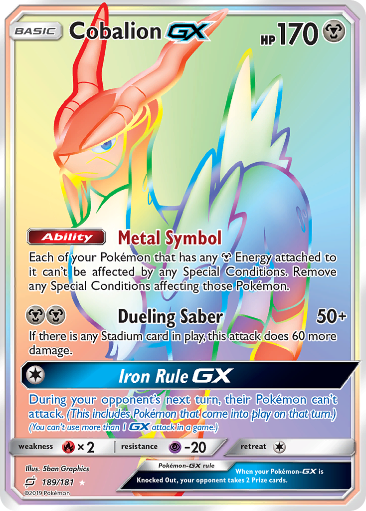 Cobalion GX (189/181) [Sun & Moon: Team Up] - Pokémon - Card Brawlers | Quebec | Canada |
