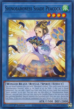 Shinobaroness Shade Peacock [AGOV-EN028] Common - Yu-Gi-Oh! - Card Brawlers | Quebec | Canada |