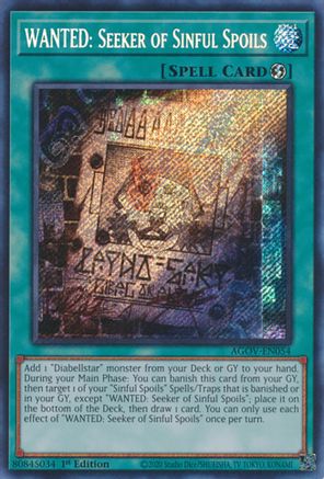 WANTED: Seeker of Sinful Spoils [AGOV-EN054] Secret Rare - Yu-Gi-Oh! - Card Brawlers | Quebec | Canada |