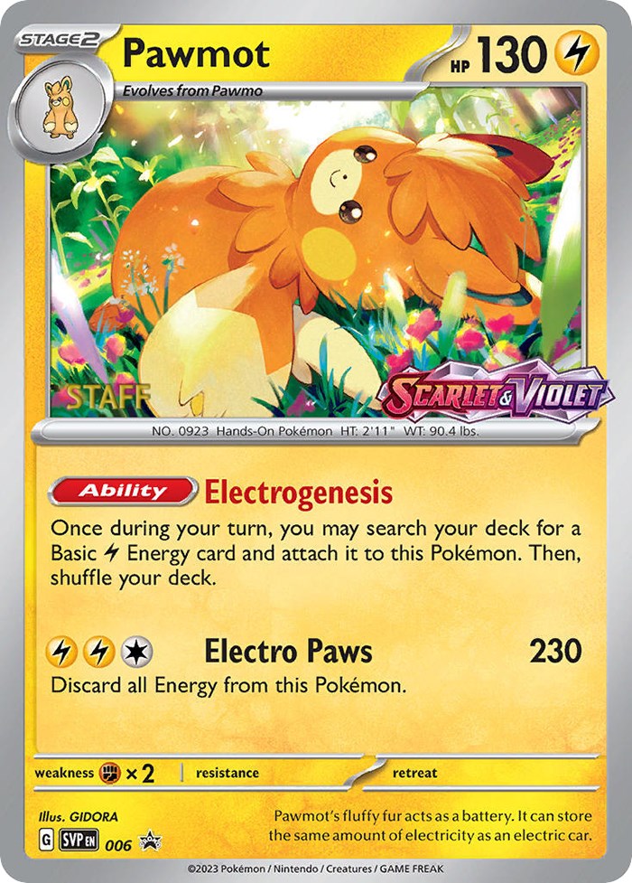 Pawmot (006) [Staff] [Scarlet & Violet 151] - Pokémon - Card Brawlers | Quebec | Canada |
