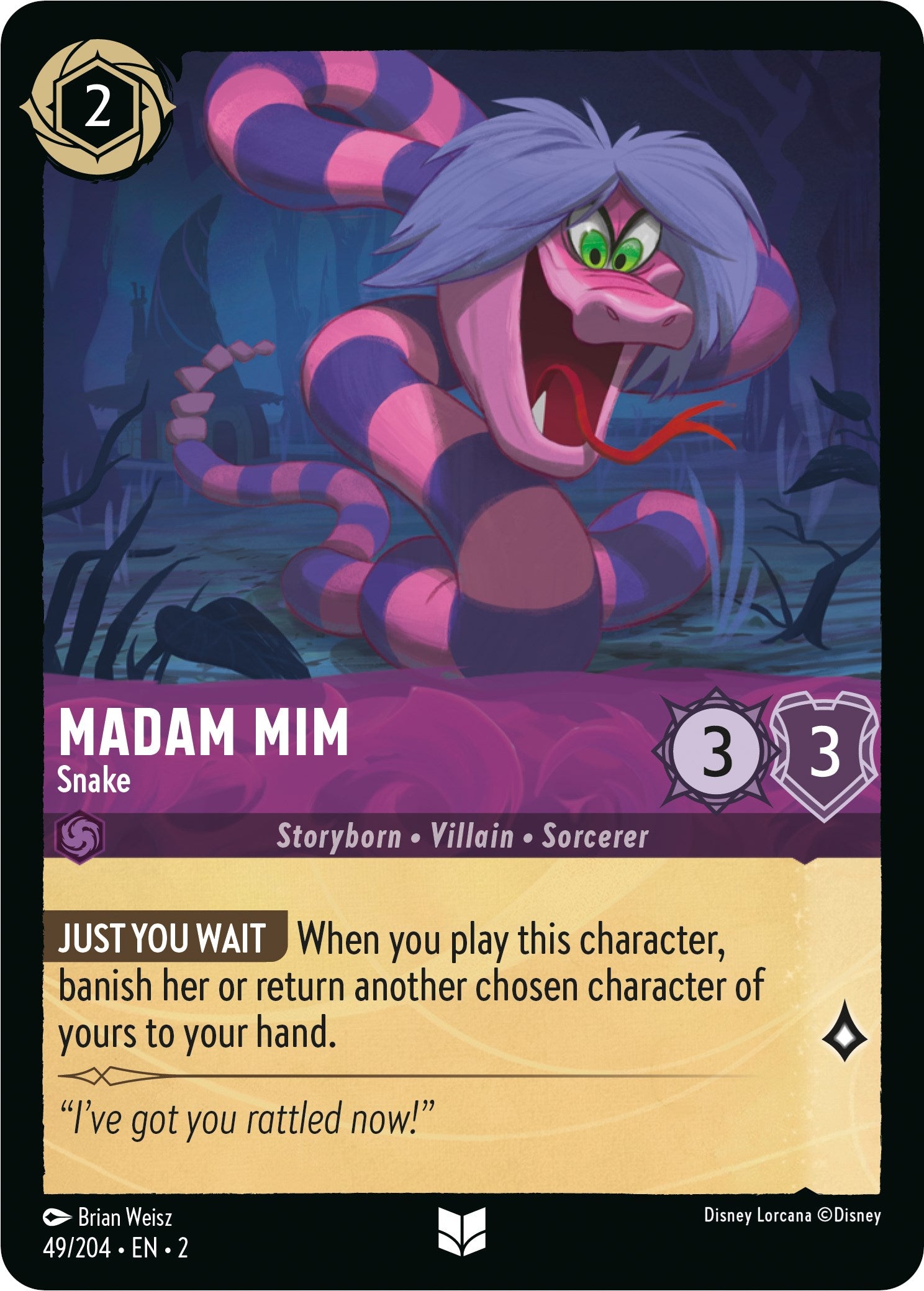 Madam Mim - Snake (49/204) [Rise of the Floodborn] - Disney - Card Brawlers | Quebec | Canada |