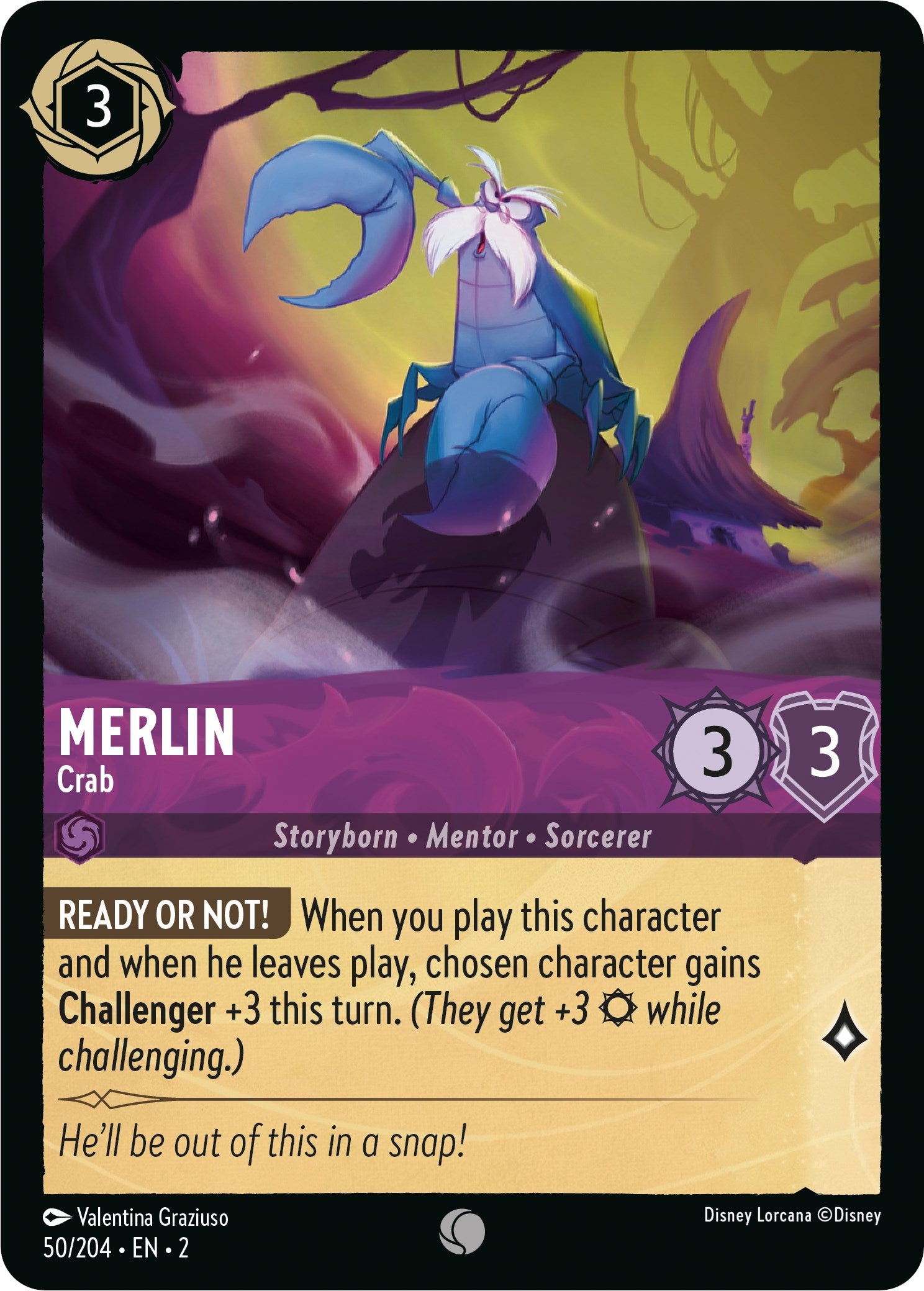 Merlin - Crab (50/204) [Rise of the Floodborn] - Disney - Card Brawlers | Quebec | Canada |