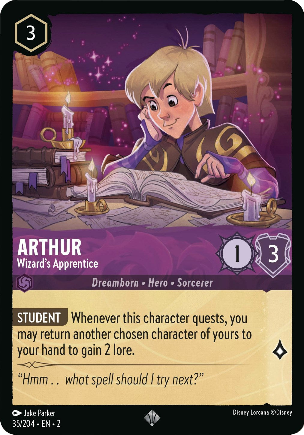 Arthur - Wizard's Apprentice (35/204) [Rise of the Floodborn] - Disney - Card Brawlers | Quebec | Canada |