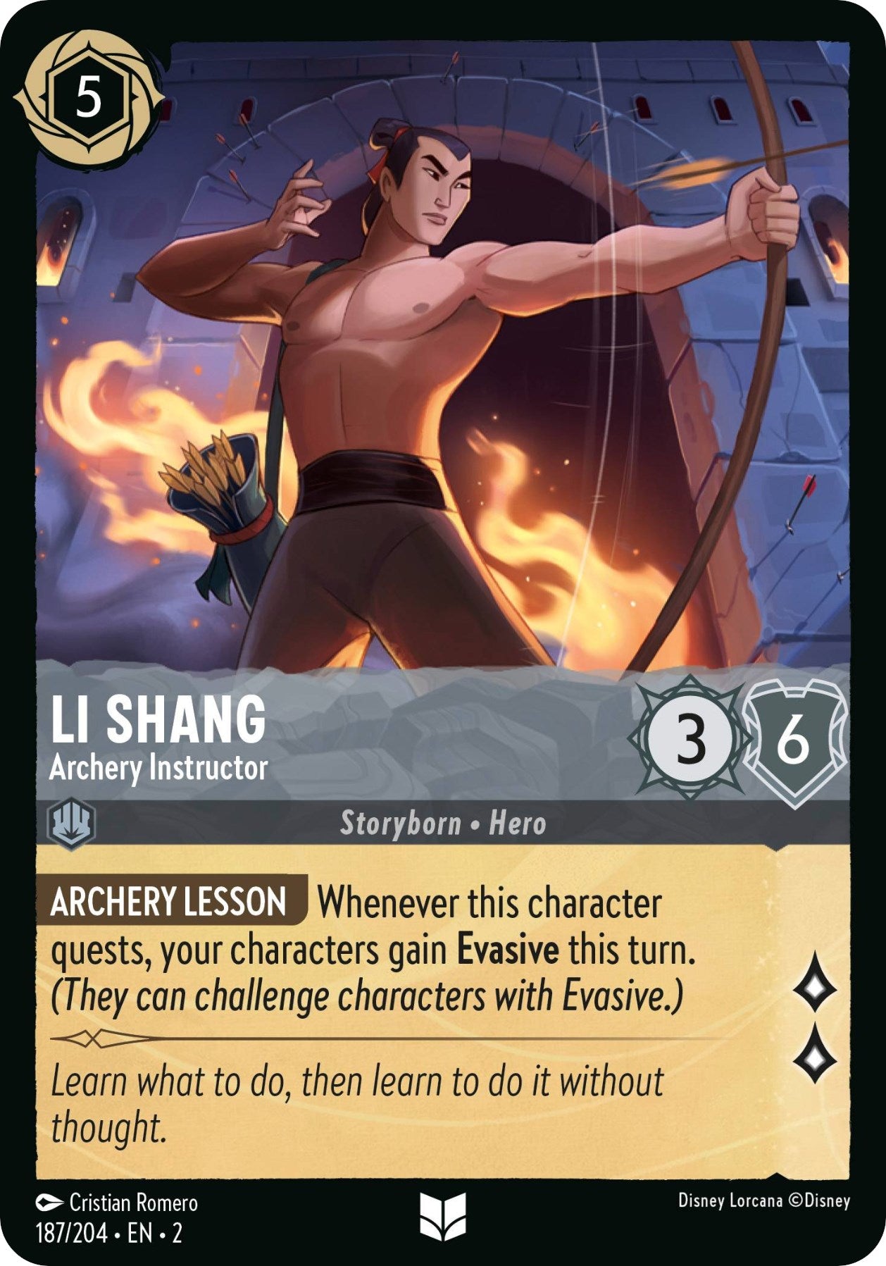 Li Shang - Archery Instructor (187/204) [Rise of the Floodborn] - Disney - Card Brawlers | Quebec | Canada |