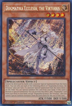 Dogmatika Ecclesia, the Virtuous [RA01-EN020] Secret Rare - Yu-Gi-Oh! - Card Brawlers | Quebec | Canada |