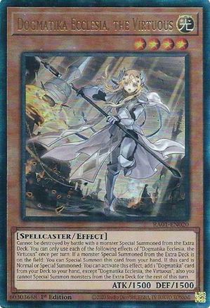 Dogmatika Ecclesia, the Virtuous [RA01-EN020] Prismatic Ultimate Rare - Yu-Gi-Oh! - Card Brawlers | Quebec | Canada |