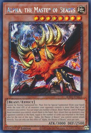 Alpha, the Master of Beasts [RA01-EN022] Platinum Secret Rare - Yu-Gi-Oh! - Card Brawlers | Quebec | Canada |