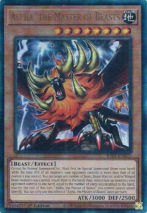 Alpha, the Master of Beasts [RA01-EN022] Prismatic Ultimate Rare - Yu-Gi-Oh! - Card Brawlers | Quebec | Canada |