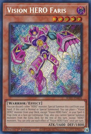 Vision HERO Faris [RA01-EN004] Secret Rare - Yu-Gi-Oh! - Card Brawlers | Quebec | Canada |