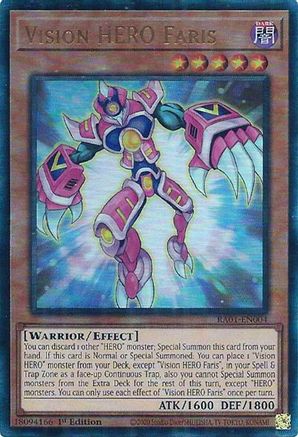Vision HERO Faris [RA01-EN004] Prismatic Ultimate Rare - Yu-Gi-Oh! - Card Brawlers | Quebec | Canada |