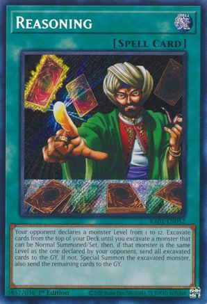 Reasoning [RA01-EN052] Secret Rare - Yu-Gi-Oh! - Card Brawlers | Quebec | Canada |