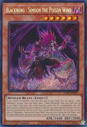 Blackwing - Simoon the Poison Wind [RA01-EN012] Secret Rare - Yu-Gi-Oh! - Card Brawlers | Quebec | Canada |