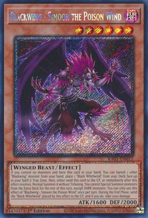 Blackwing - Simoon the Poison Wind [RA01-EN012] Platinum Secret Rare - Yu-Gi-Oh! - Card Brawlers | Quebec | Canada |