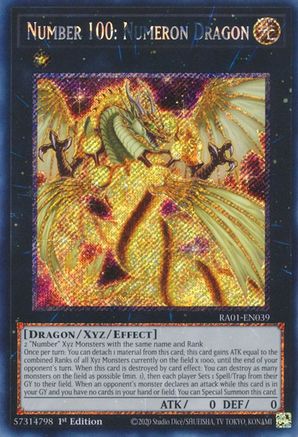 Number 100: Numeron Dragon [RA01-EN039] Platinum Secret Rare - Yu-Gi-Oh! - Card Brawlers | Quebec | Canada |