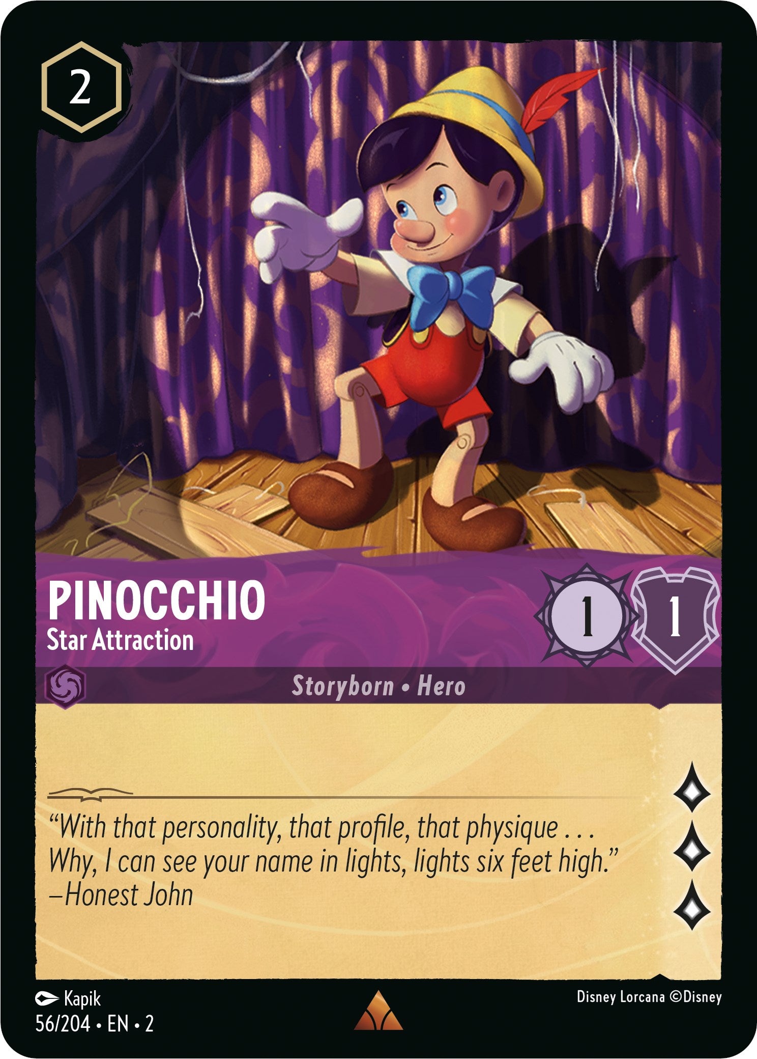Pinocchio - Star Attraction (56/204) [Rise of the Floodborn] - Disney - Card Brawlers | Quebec | Canada |