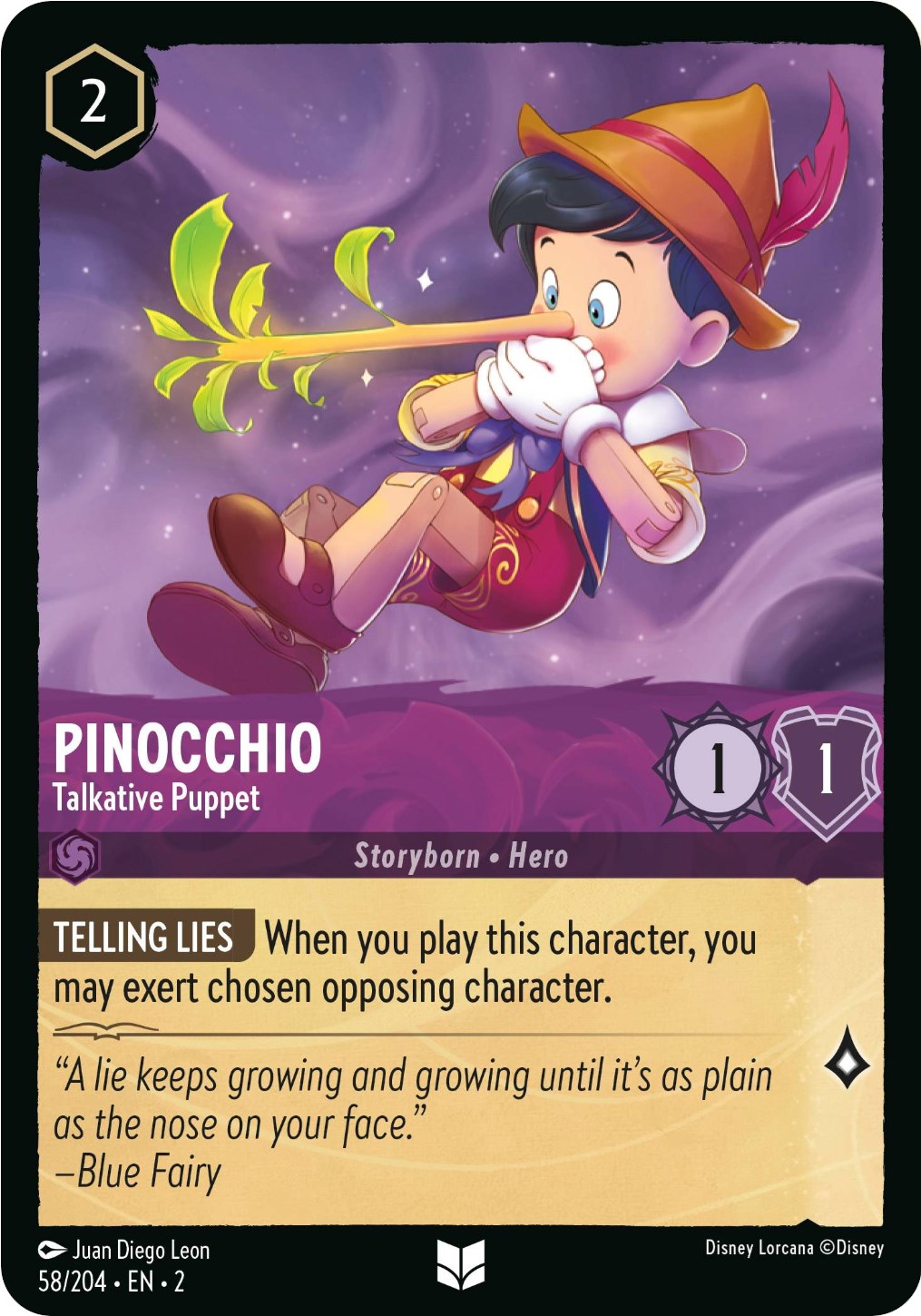 Pinocchio - Talkative Puppet (58/204) [Rise of the Floodborn] - Disney - Card Brawlers | Quebec | Canada |