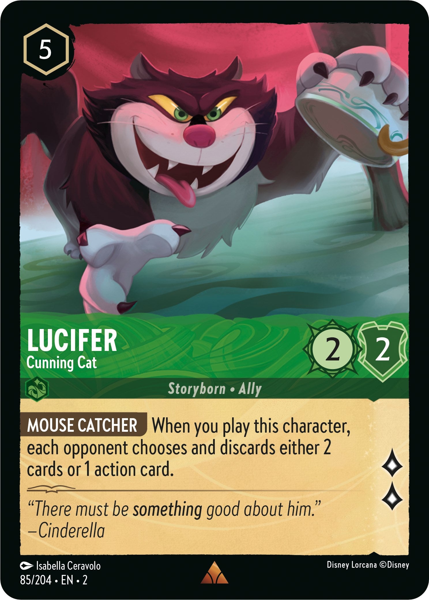 Lucifer - Cunning Cat (85/204) [Rise of the Floodborn] - Disney - Card Brawlers | Quebec | Canada |