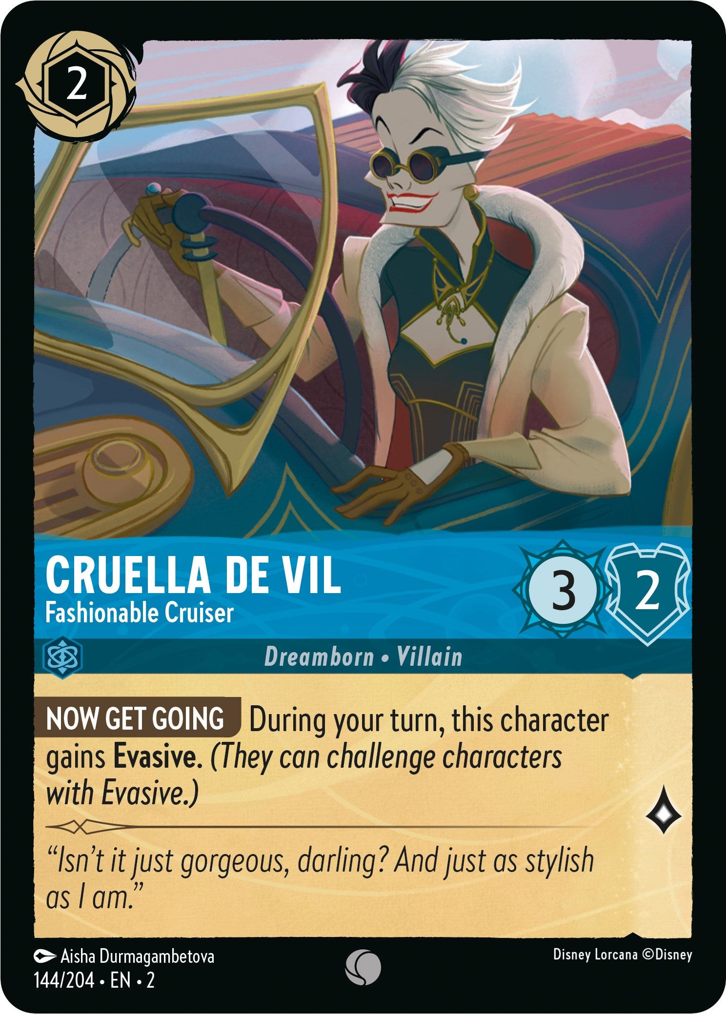 Cruella De Vil - Fashionable Cruiser (144/204) [Rise of the Floodborn] - Disney - Card Brawlers | Quebec | Canada |