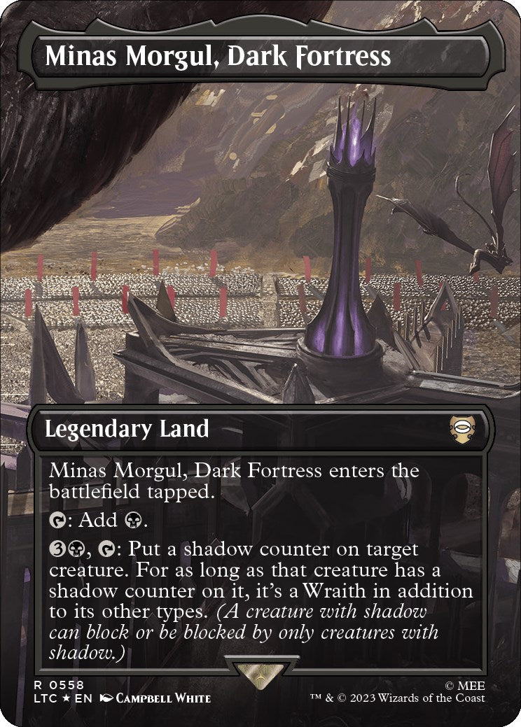 Minas Morgul, Dark Fortress (Borderless) (Surge Foil) [The Lord of the Rings: Tales of Middle-Earth Commander] - Magic: The Gathering - Card Brawlers | Quebec | Canada |