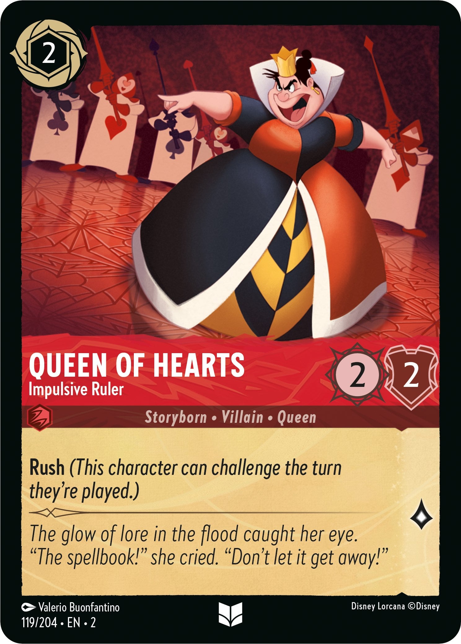 Queen of Hearts - Impulsive Ruler (119/204) [Rise of the Floodborn] - Disney - Card Brawlers | Quebec | Canada |