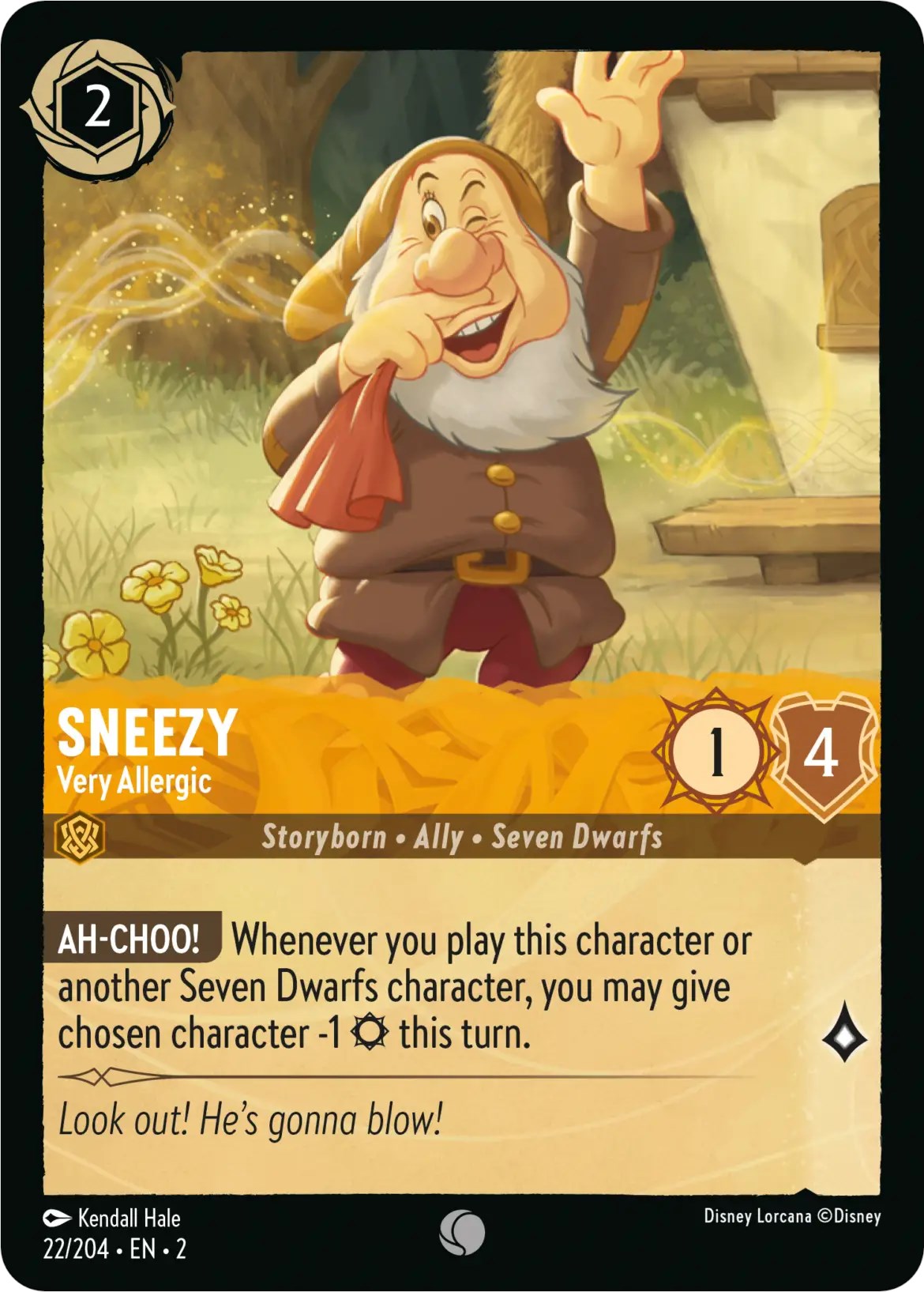Sneezy - Very Allergic (22/204) [Rise of the Floodborn] - Disney - Card Brawlers | Quebec | Canada |