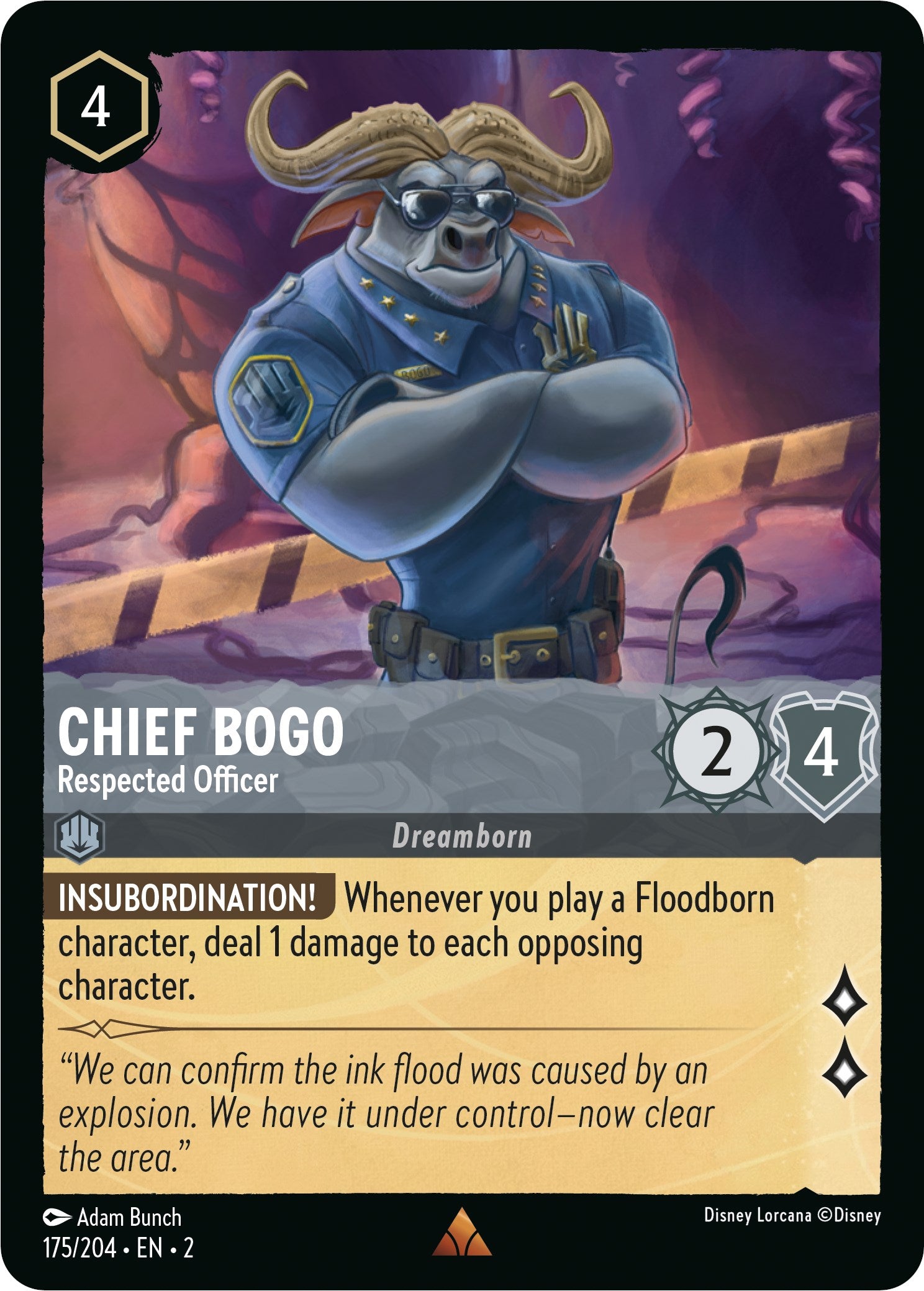 Chief Bogo - Respected Officer (175/204) [Rise of the Floodborn] - Disney - Card Brawlers | Quebec | Canada |