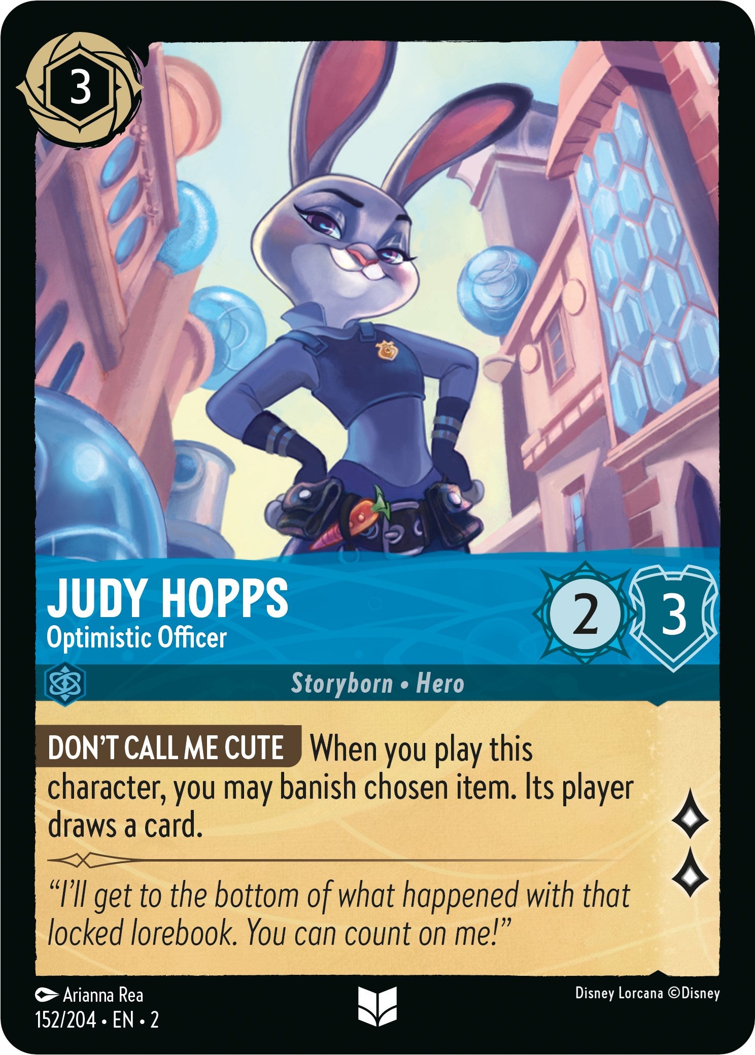 Judy Hopps - Optimistic Officer (152/204) [Rise of the Floodborn] - Disney - Card Brawlers | Quebec | Canada |